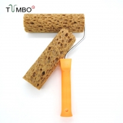 6寸海藻棉滚筒刷印花蜂窝海藻棉天然艺术漆涂刷做造型刷工具