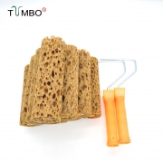 6寸海藻棉滚筒刷印花蜂窝海藻棉天然艺术漆涂刷做造型刷工具